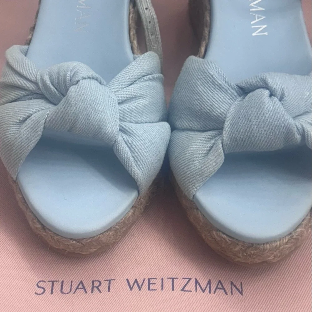 Stuart Weitzman Blue Espadrille Sandals New without box